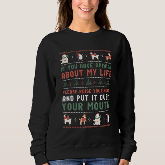 Funny Ugly kerstSweater Sassy Sarcastic Quote Trui (Voorkant)