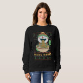 Funny Ugly kerstSweater Snowman die Ramen eet Trui (Voorkant volledig)