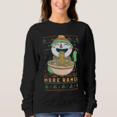 Funny Ugly kerstSweater Snowman die Ramen eet Trui (Voorkant)