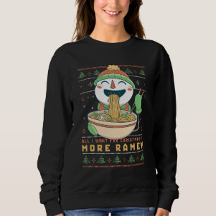 Funny Ugly kerstSweater Snowman die Ramen eet Trui