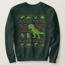 Funny Ugly KerstSweater | T Rex Dinosaur Pun