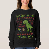 Funny Ugly KerstSweater | T Rex Dinosaur Pun Trui (Voorkant)