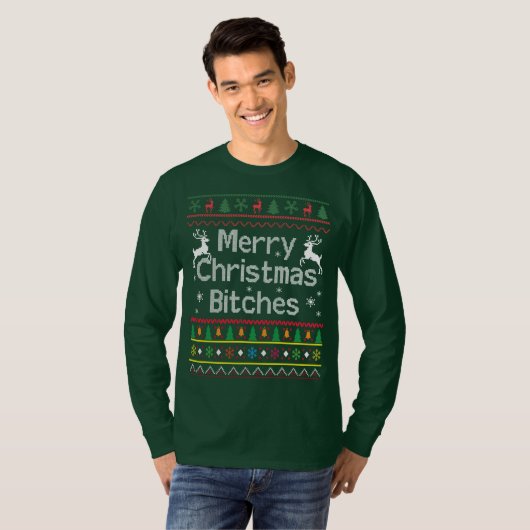 Funny Ugly KerstSweater T-shirt (Voorkant volledig)