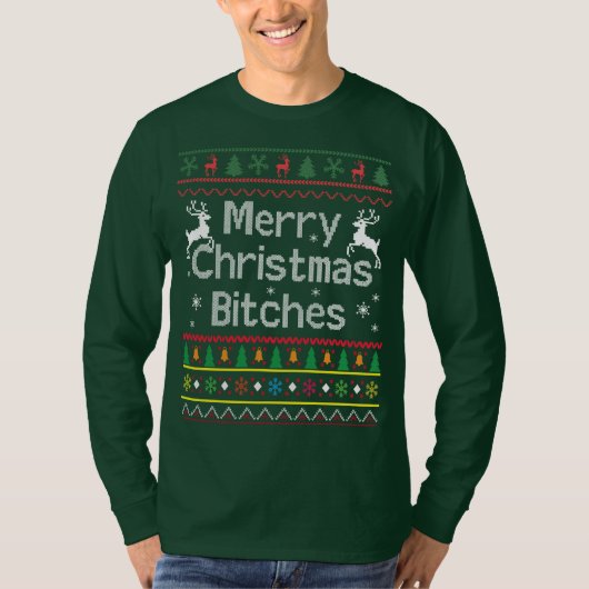 Funny Ugly KerstSweater T-shirt (Voorkant)