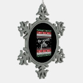 Funny Ugly KerstSweater Tin Sneeuwvlok Ornament (Links)