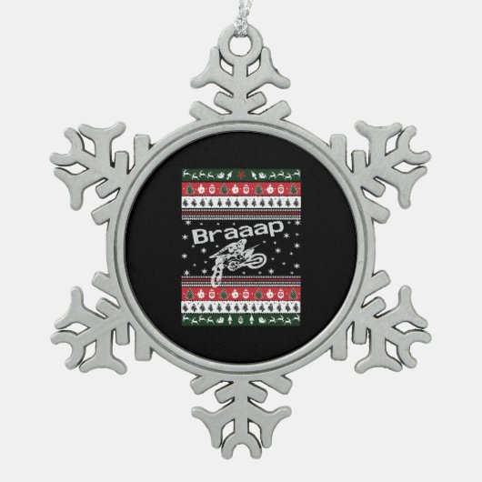 Funny Ugly KerstSweater Tin Sneeuwvlok Ornament (Voorkant)