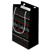 Funny Ugly Merry kerst model Small Gift Bag Klein Cadeauzakje (Achterkant Gekanteld)