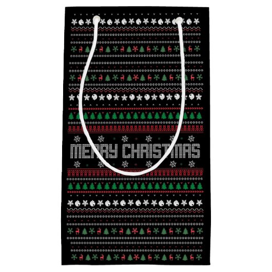 Funny Ugly Merry kerst model Small Gift Bag Klein Cadeauzakje (Voorkant)