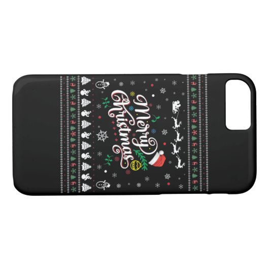 Funny Ugly Merry Kerstmis Case-Mate iPhone Case (Achterkant (Horizontaal))