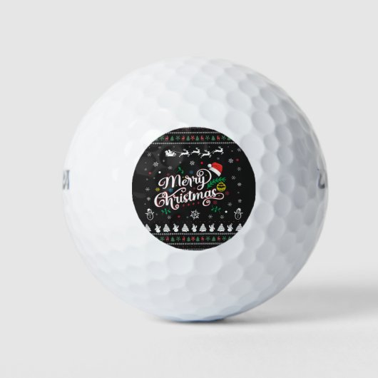 Funny Ugly Merry Kerstmis Golfballen (Voorkant)
