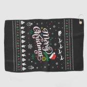 Funny Ugly Merry Kerstmis Golfhanddoek (Horizontaal)