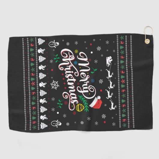 Funny Ugly Merry Kerstmis Golfhanddoek (Horizontaal)