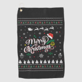 Funny Ugly Merry Kerstmis Golfhanddoek (Voorkant)