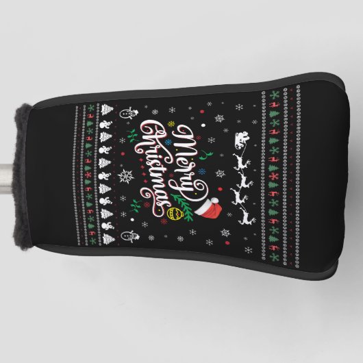 Funny Ugly Merry Kerstmis Golfheadcover (Voorkant)