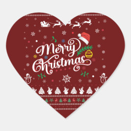 Funny Ugly Merry Kerstmis Hart Sticker