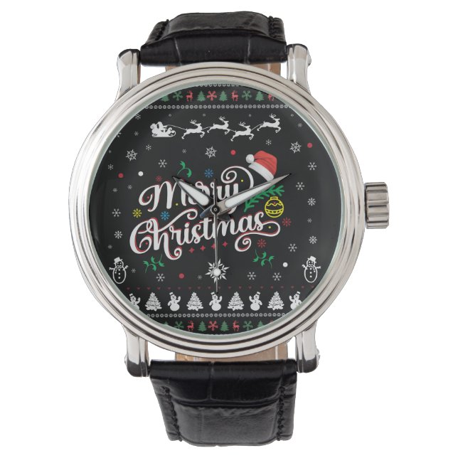 Funny Ugly Merry Kerstmis Horloge (Voorkant)