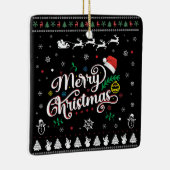 Funny Ugly Merry Kerstmis Keramisch Ornament (Rechts)