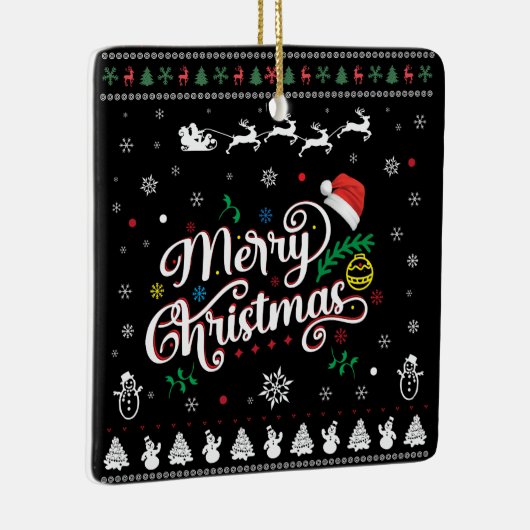 Funny Ugly Merry Kerstmis Keramisch Ornament (Rechts)