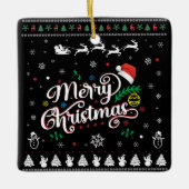 Funny Ugly Merry Kerstmis Keramisch Ornament (Voorkant)