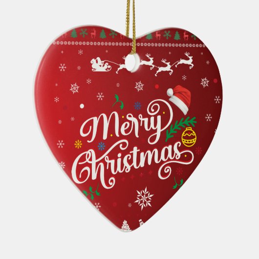 Funny Ugly Merry Kerstmis Keramisch Ornament (Rechts)