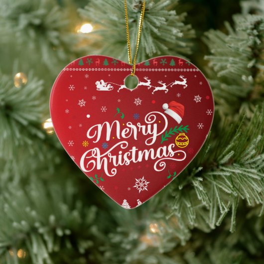 Funny Ugly Merry Kerstmis Keramisch Ornament (Boom)
