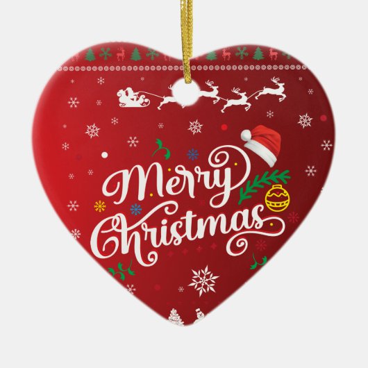 Funny Ugly Merry Kerstmis Keramisch Ornament (Voorkant)