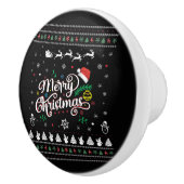 Funny Ugly Merry Kerstmis Keramische Knop (Rechts)