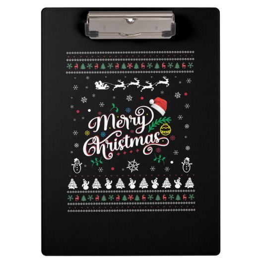 Funny Ugly Merry Kerstmis Klembord (Voorkant)