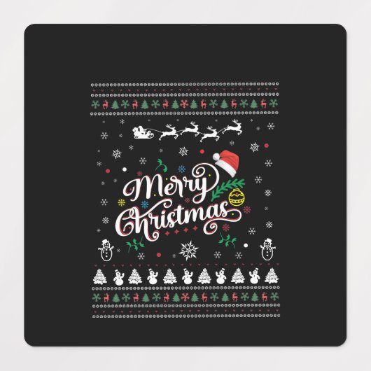 Funny Ugly Merry Kerstmis Labels (Design 1)