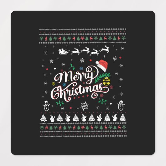 Funny Ugly Merry Kerstmis Labels (Design 2)