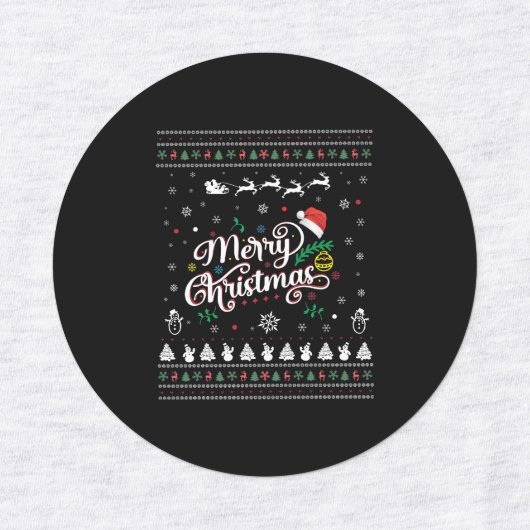 Funny Ugly Merry Kerstmis Labels (Design 2)