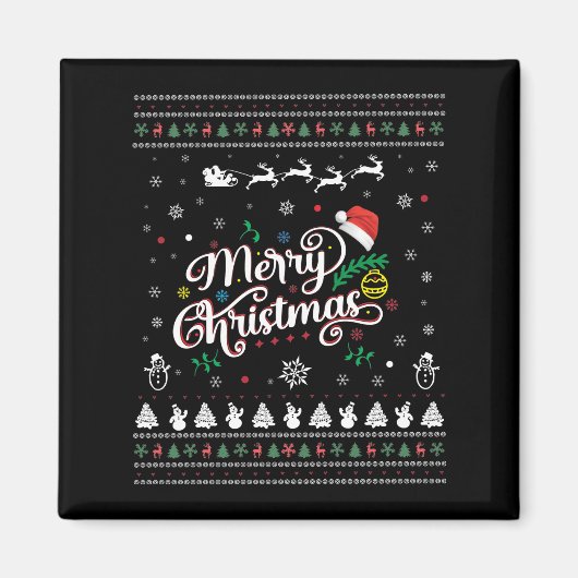 Funny Ugly Merry Kerstmis Magneet (Voorkant)