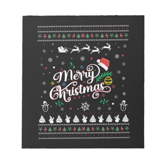 Funny Ugly Merry Kerstmis Notitieblok (Voorkant)