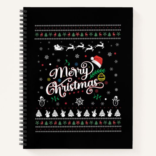 Funny Ugly Merry Kerstmis Notitieboek (Voorkant)