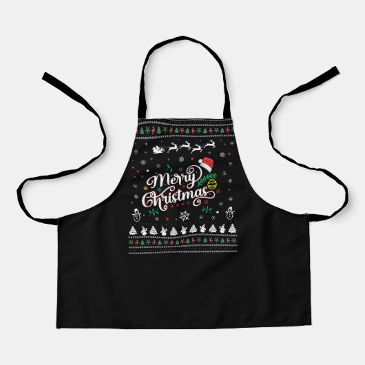 Funny Ugly Merry Kerstmis Schort (Voorkant)