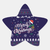 Funny Ugly Merry Kerstmis Ster Sticker (Voorkant)