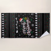 Funny Ugly Merry Kerstmis Strandlaken (Voorkant)