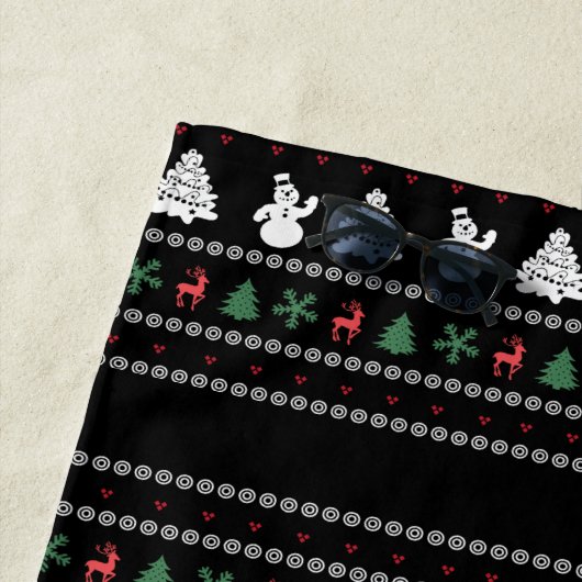 Funny Ugly Merry Kerstmis Strandlaken (In situ)