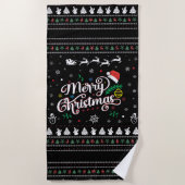 Funny Ugly Merry Kerstmis Strandlaken (Voorkant)