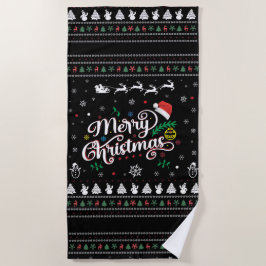 Funny Ugly Merry Kerstmis Strandlaken