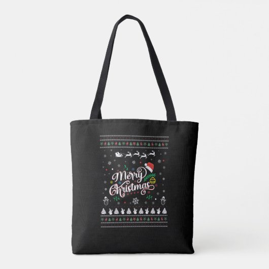 Funny Ugly Merry Kerstmis Tote Bag (Achterkant)