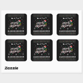 Funny Ugly Merry Kerstmis Vierkante Sticker (Vel)