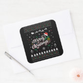 Funny Ugly Merry Kerstmis Vierkante Sticker (Envelop)