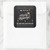 Funny Ugly Merry Kerstmis Vierkante Sticker (Tas)