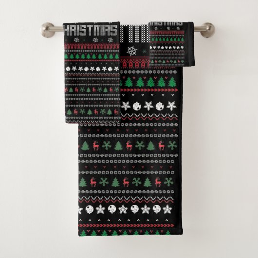 Funny Ugly Merry-kerstpatroon Bad Handdoek (Insitu)