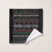 Funny Ugly Merry-kerstpatroon Bad Handdoek (Wasdoekje)