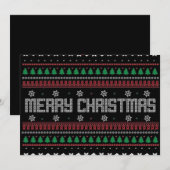 Funny Ugly Merry-kerstpatroon Feestdagenkaart (Voorkant / Achterkant)