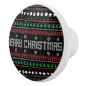 Funny Ugly Merry-kerstpatroon Keramische Knop (Rechts)