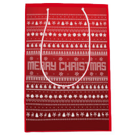 Funny Ugly Merry-kerstpatroon Medium Cadeauzakje