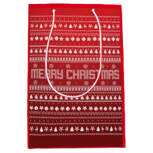 Funny Ugly Merry-kerstpatroon Medium Cadeauzakje